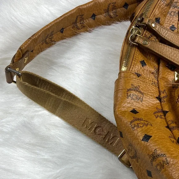 MCM Tan and Gold Studded Backpack - Picture 6 of 16